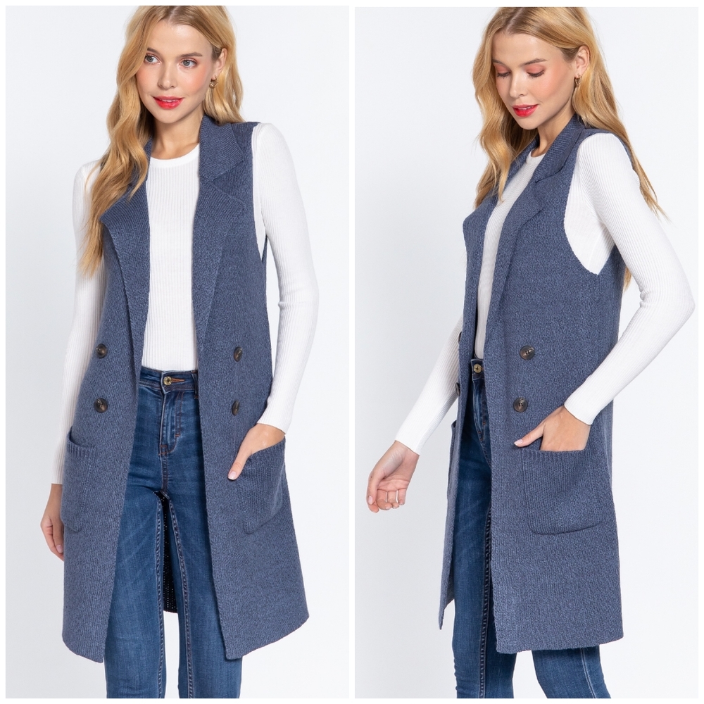 FEW LEFT❗️Cozy Chic Honey Longline Knitted Vest - Picture 7 of 10